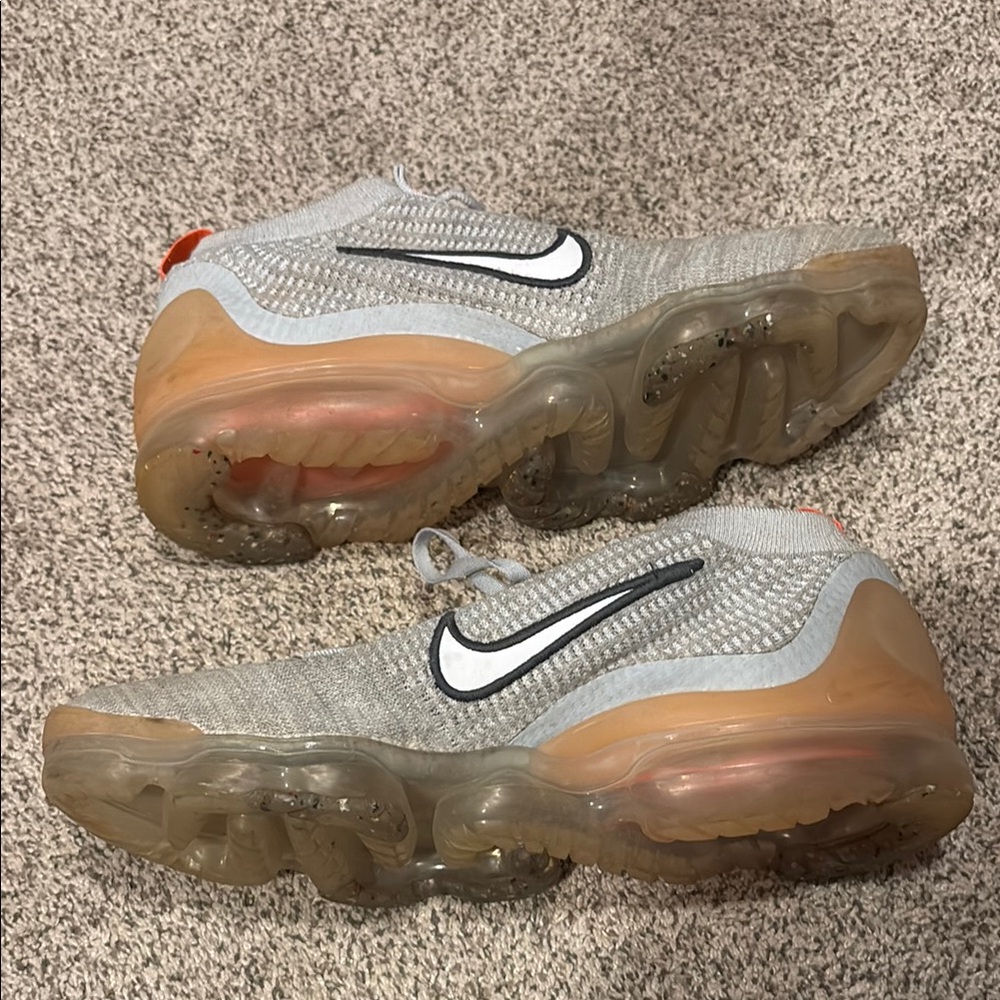 Nike Gray and Orange VaporMax Shoes